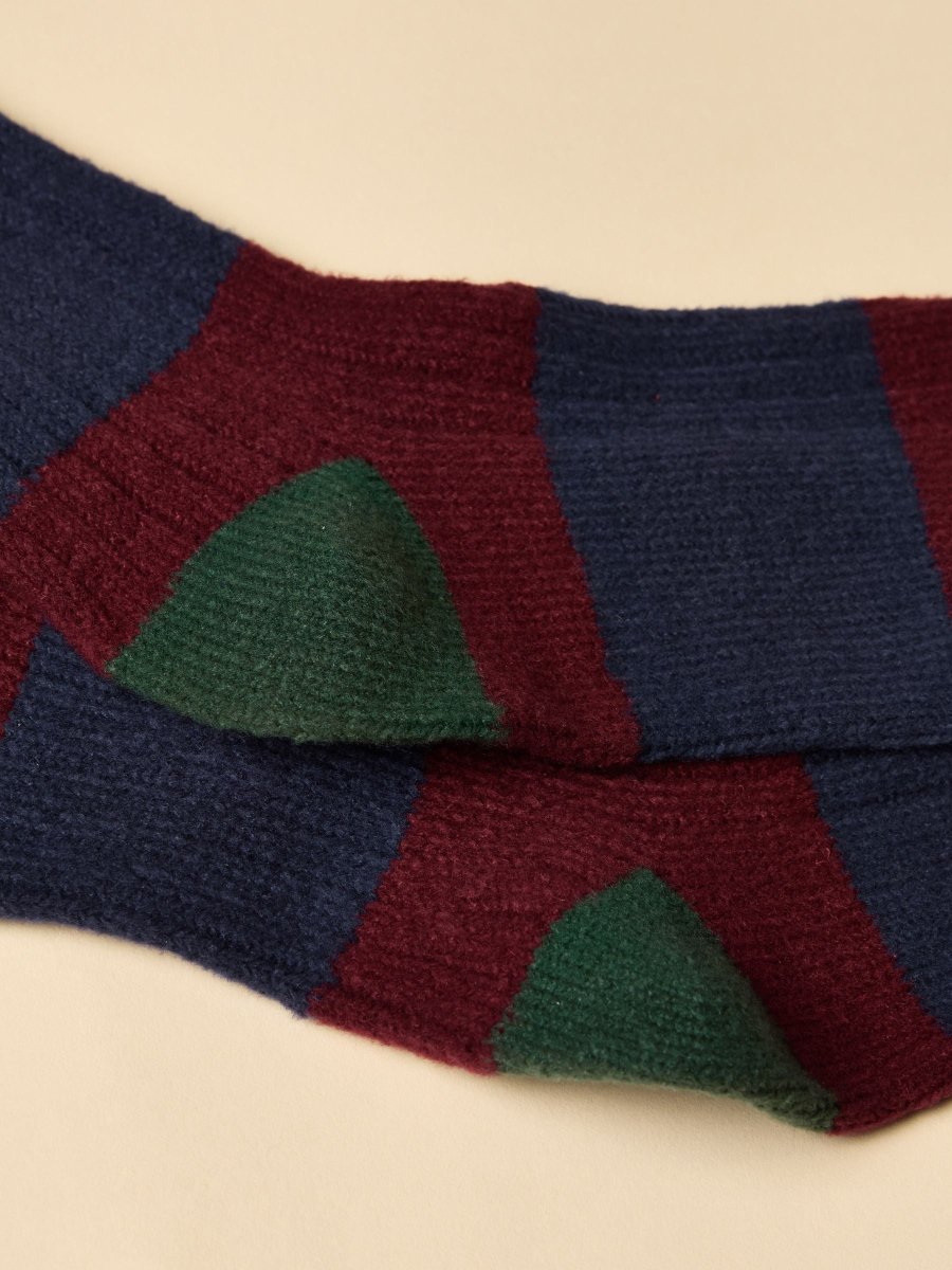 Gibson Berry/Navy Cosy Socks - RUTHERFORD & Co