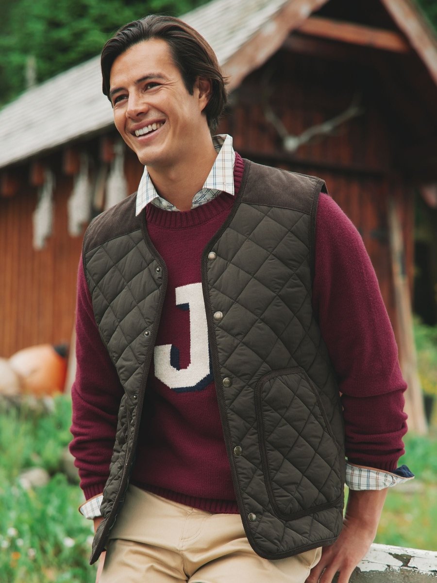 Gibson Brown Quilted Lightweight Gilet - RUTHERFORD & Co