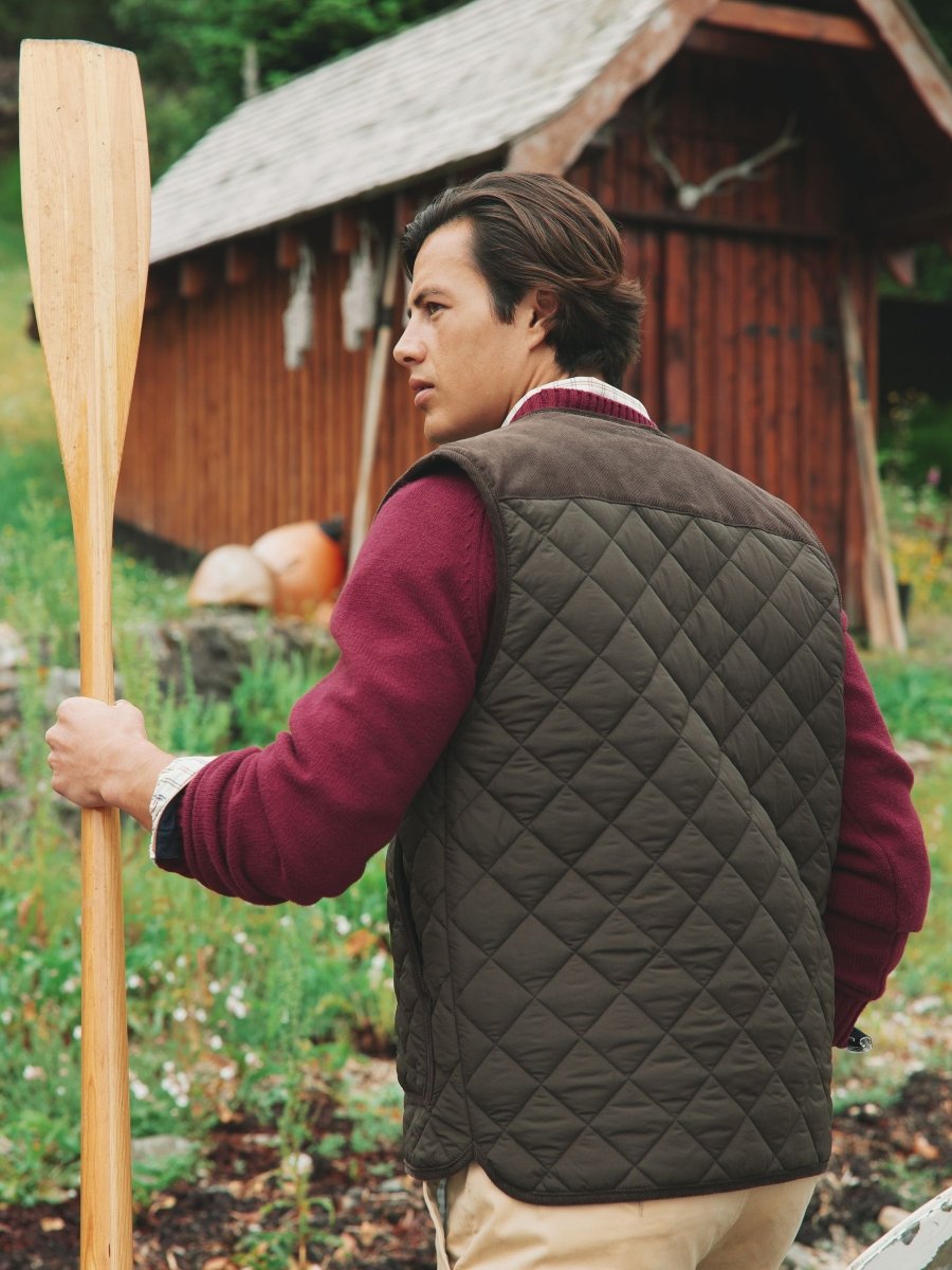 Gibson Brown Quilted Lightweight Gilet - RUTHERFORD & Co