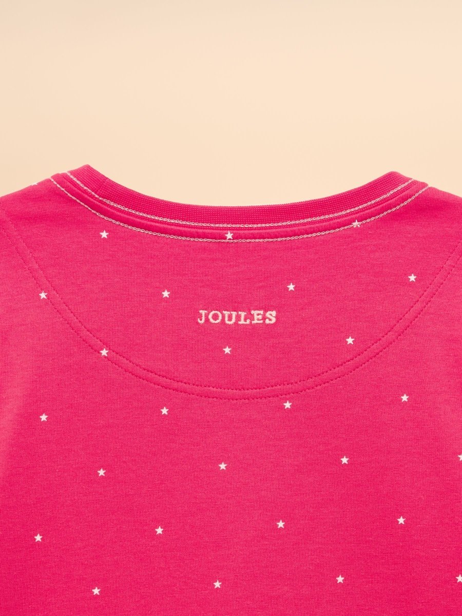 Girls' Ava Bright Pink Applique Long Sleeve Top - RUTHERFORD & Co