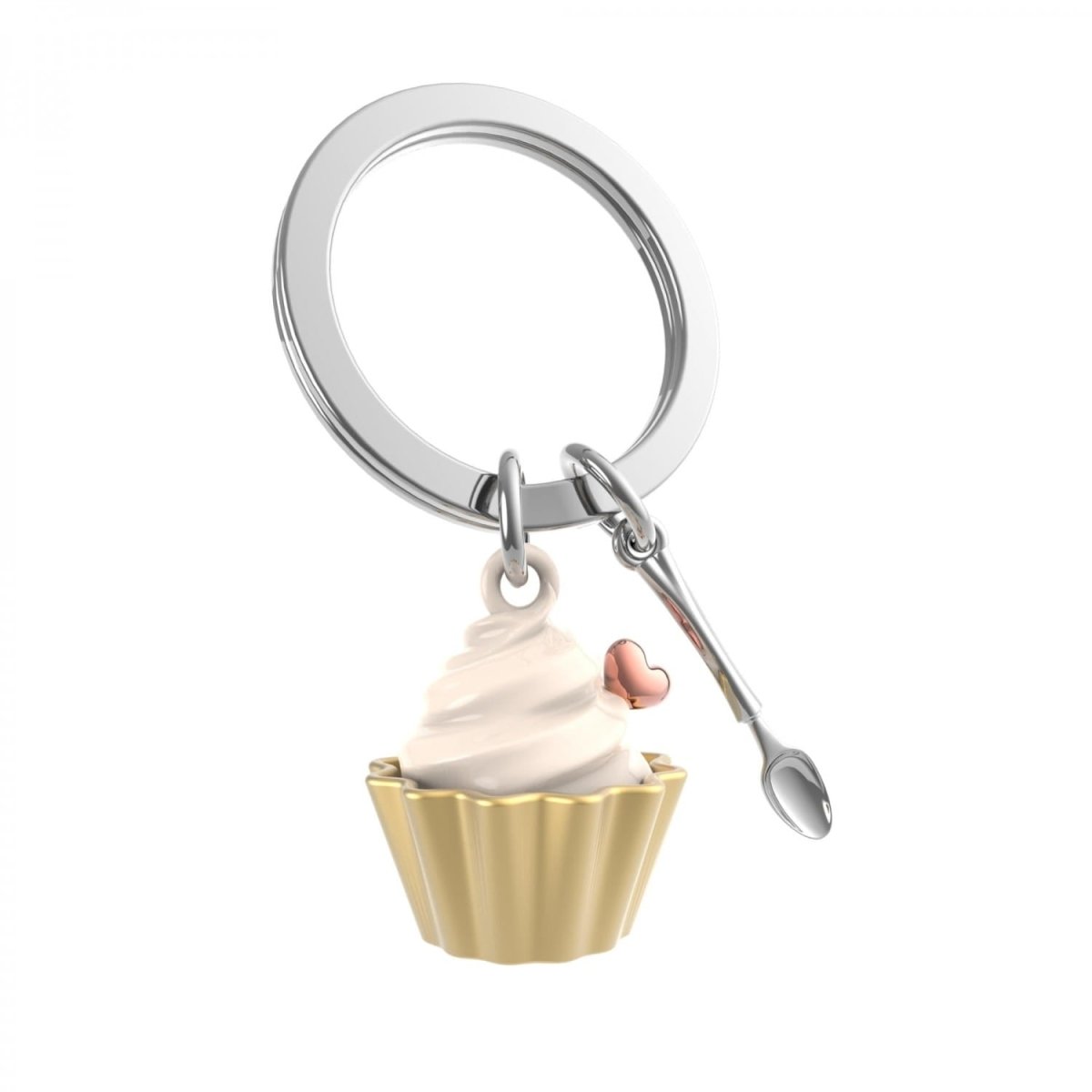 GOLD CUPCAKE & SPOON KEYRING - RUTHERFORD & Co