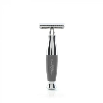 Grey & Chrome DE Safety Razor - RUTHERFORD & Co