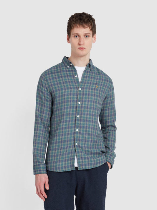 Hamilton Check Shirt In Mallard Green - RUTHERFORD & Co