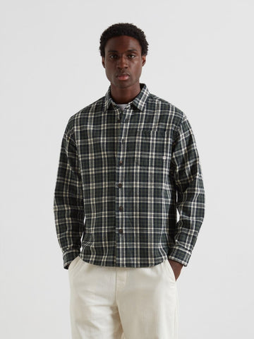 Hardaker Check Overshirt In Rosemary - RUTHERFORD & Co