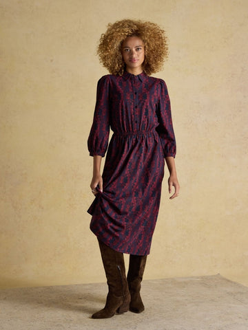 Hazel Burgundy Red Jersey Shirt Dress - RUTHERFORD & Co