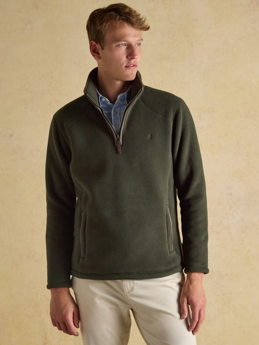 Heritage Fleece Dark Green Quarter Zip - RUTHERFORD & Co