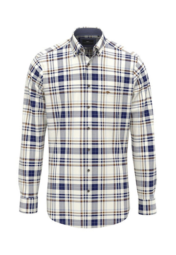 Herringbone Check, Button Down Shirt - RUTHERFORD & Co