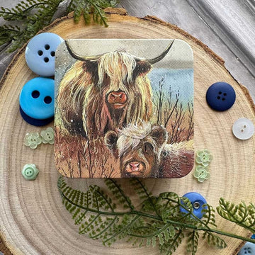 Highland Cows Square Tin - RUTHERFORD & Co