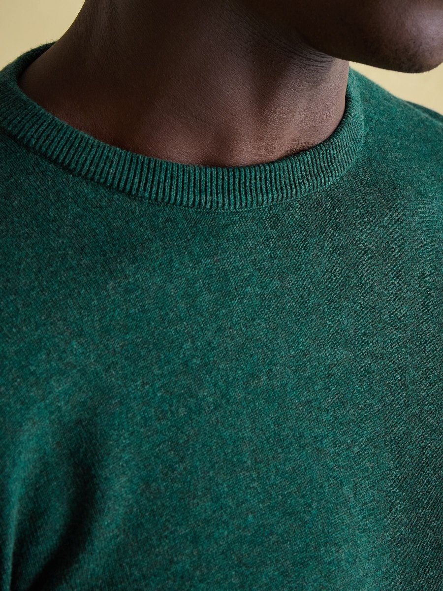 Hillside Dark Green Crew Neck Knitted Jumper - RUTHERFORD & Co