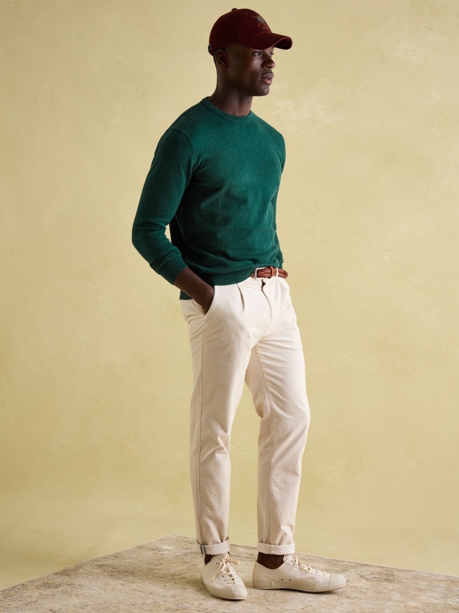 Hillside Dark Green Crew Neck Knitted Jumper - RUTHERFORD & Co