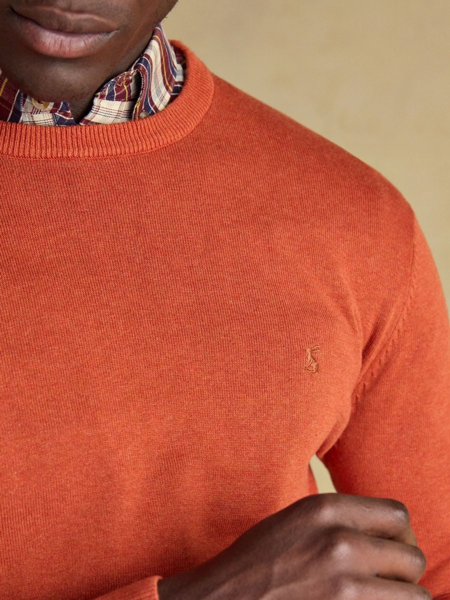 Hillside Orange Crew Neck Knitted Jumper - RUTHERFORD & Co