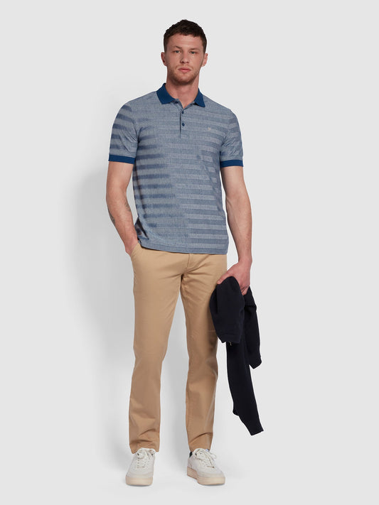 Abram Modern Fit Oxford Stripe Polo Shirt