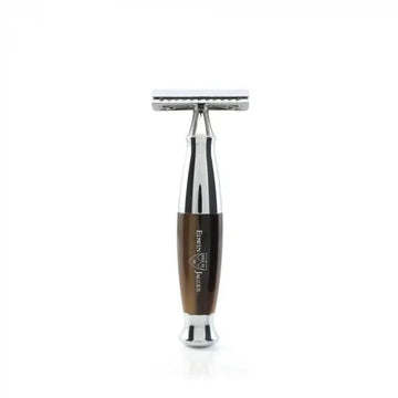 Imitation Horn & Chrome DE Safety Razor - RUTHERFORD & Co