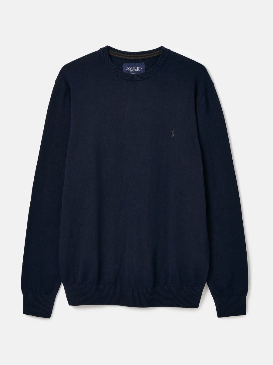 Jarvis Navy Crew Neck Knitted Jumper - RUTHERFORD & Co