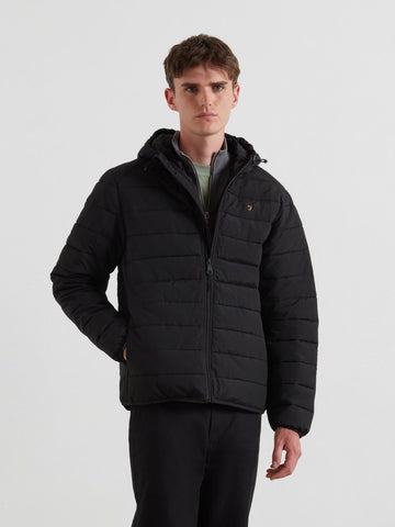 Kennedy Wadded Coat In Black - RUTHERFORD & Co