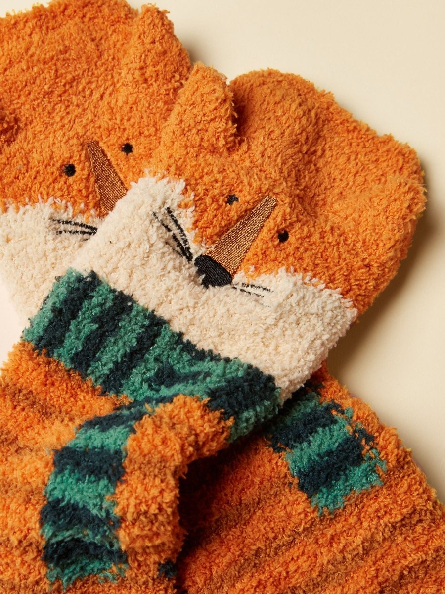 Kids Fluffy Orange Character Socks - RUTHERFORD & Co