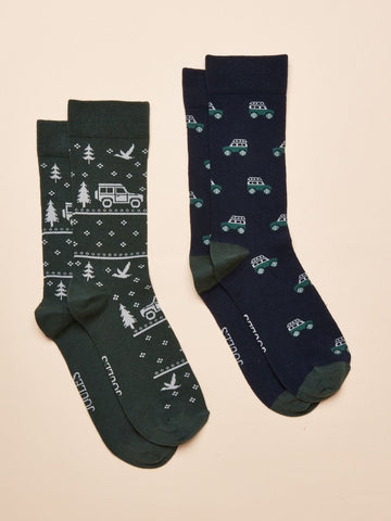 Kingsbury Cream 2 Pack Socks - RUTHERFORD & Co