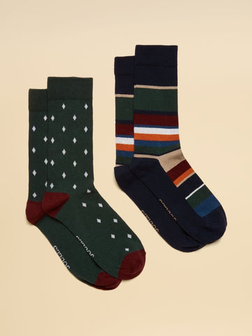 Kingsbury Multi 2 Pack Socks - RUTHERFORD & Co