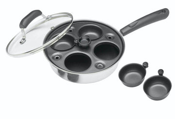 KitchenCraft Aluminium Coated Carbon Steel Four Hole Egg Poacher - RUTHERFORD & Co