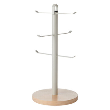 KitchenCraft Idilica Metal Mug Tree with Beechwood Base - RUTHERFORD & Co