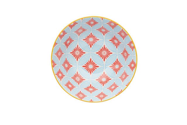 KitchenCraft Pale Blue Detailed Ceramic Bowl, 16cm - RUTHERFORD & Co