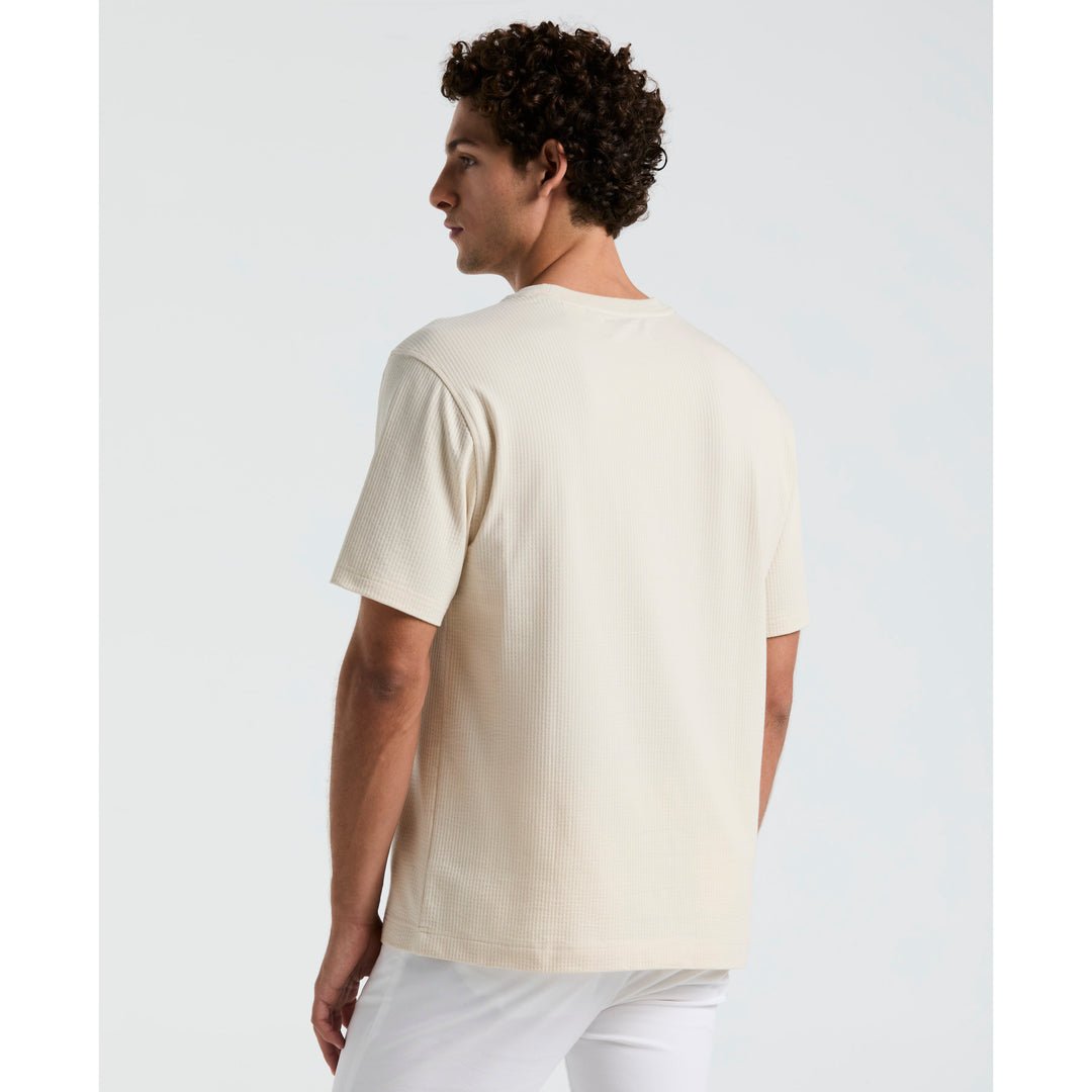 Knit Seersucker T-Shirt In Birch - RUTHERFORD & Co
