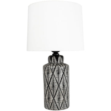 Lamp Indochine Noir With Ivory Shade - RUTHERFORD & Co
