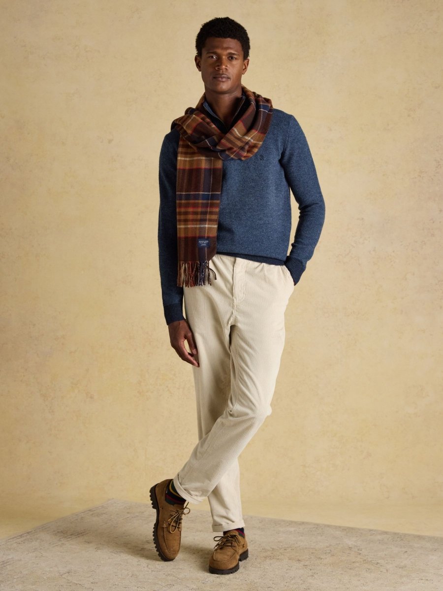 Langtree Check Brown Scarf - RUTHERFORD & Co