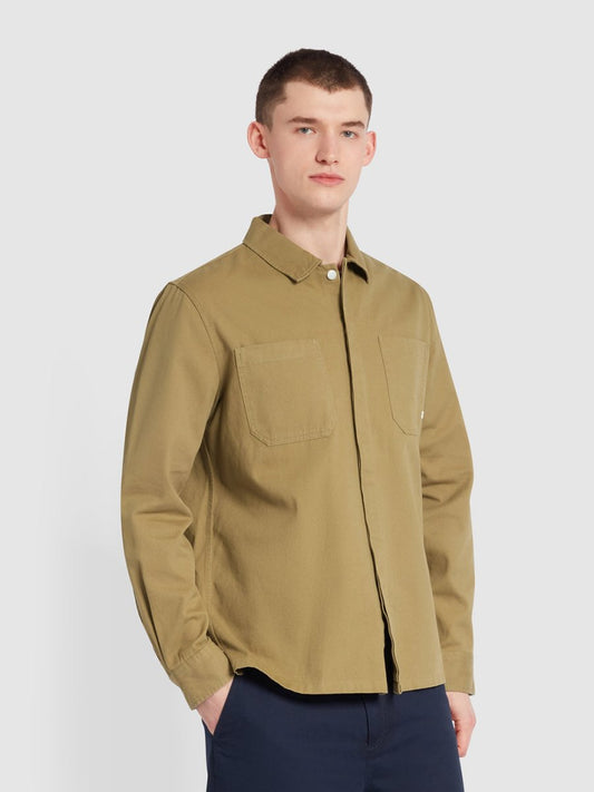 Leon Overshirt In True Khaki - RUTHERFORD & Co