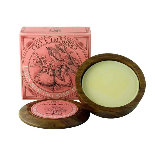 Extract of Limes Hard Shaving Soap - 80g Wooden Bowl - RUTHERFORD & Co