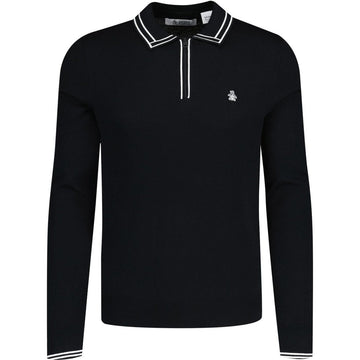 Long Sleeve Tipped Polo Shirt - RUTHERFORD & Co