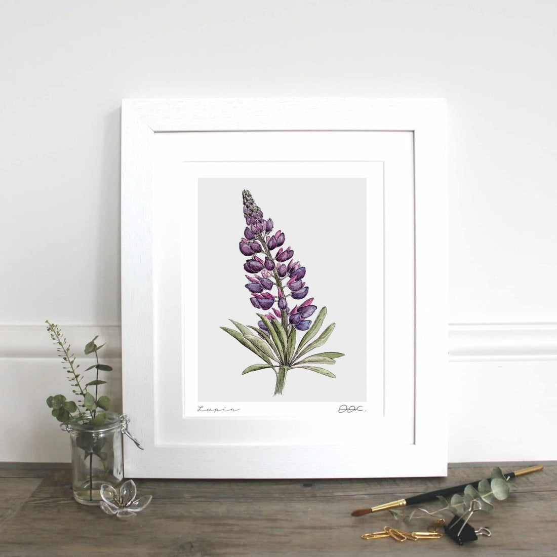 Lupin 10×12″ Mounted Fine Art Print - RUTHERFORD & Co