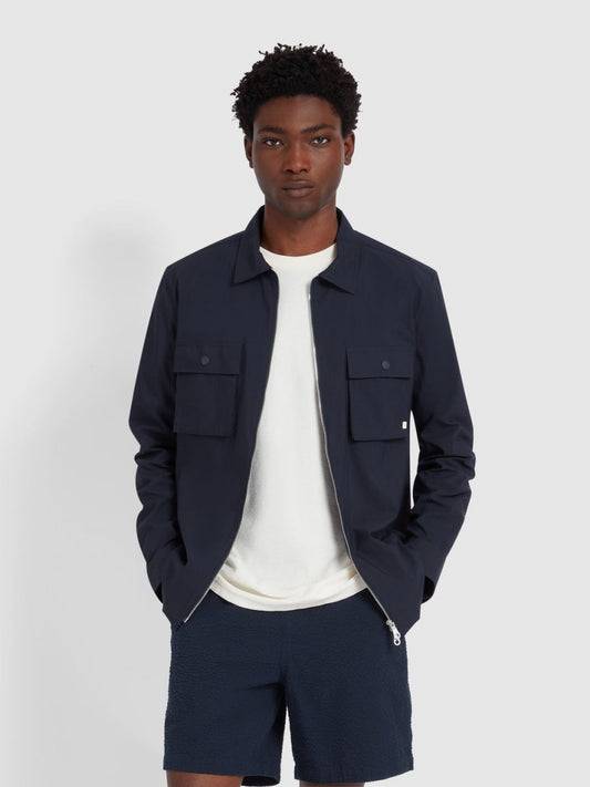 Lynden Overshirt In True Navy - RUTHERFORD & Co