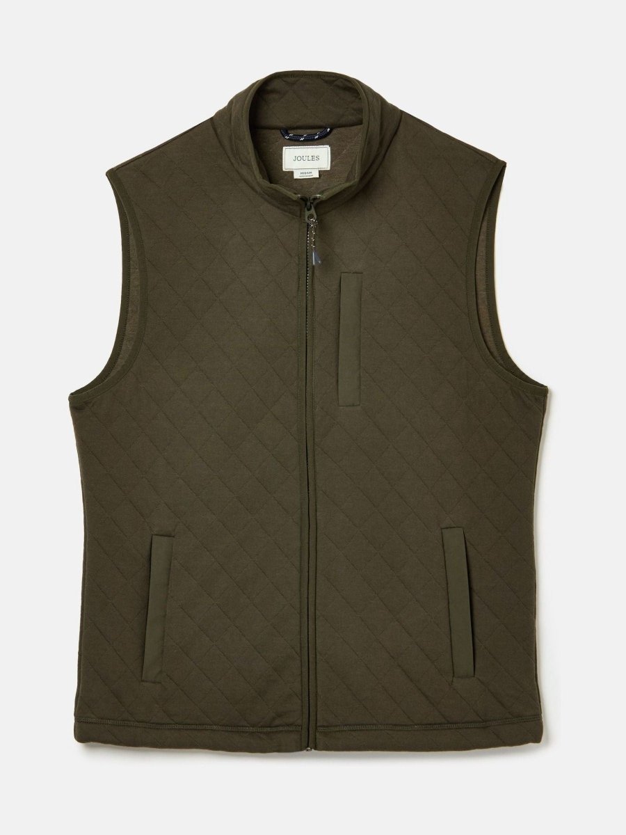 Malton Green Quilted Jersey Gilet - RUTHERFORD & Co