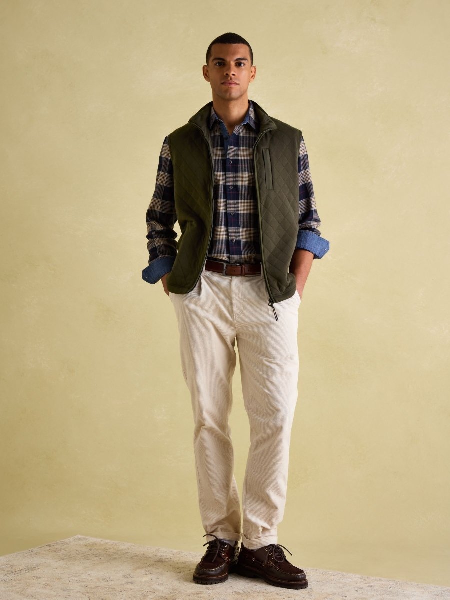 Malton Green Quilted Jersey Gilet - RUTHERFORD & Co