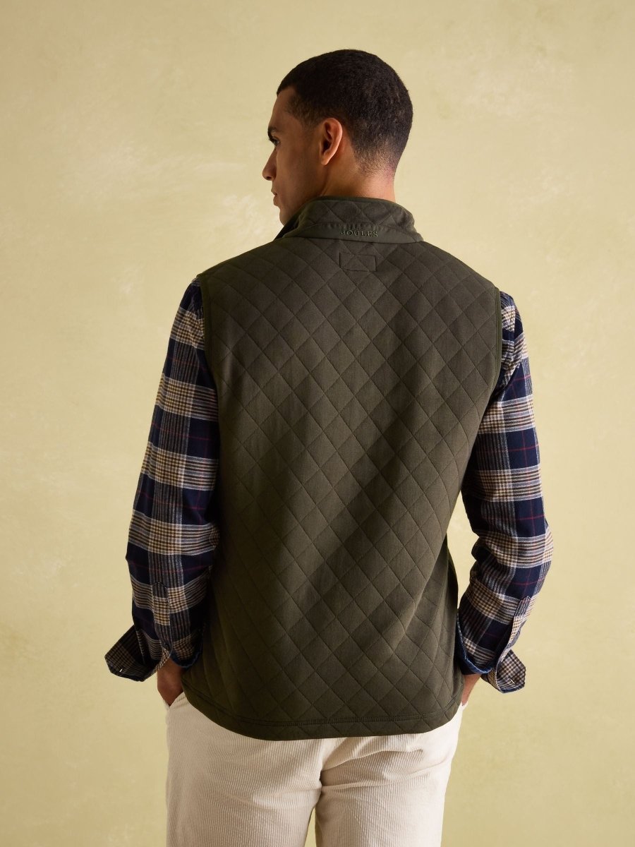 Malton Green Quilted Jersey Gilet - RUTHERFORD & Co
