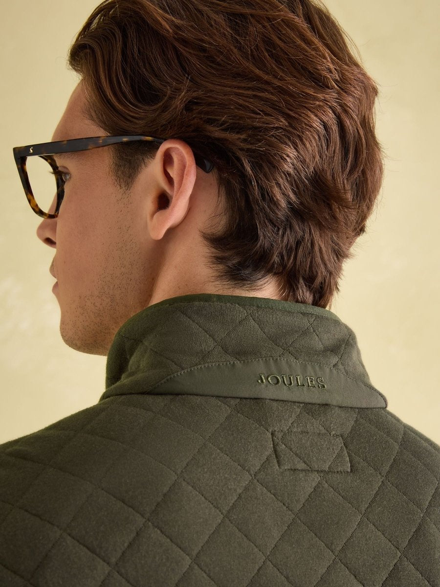 Malton Green Quilted Jersey Pullover Sweatshirt - RUTHERFORD & Co