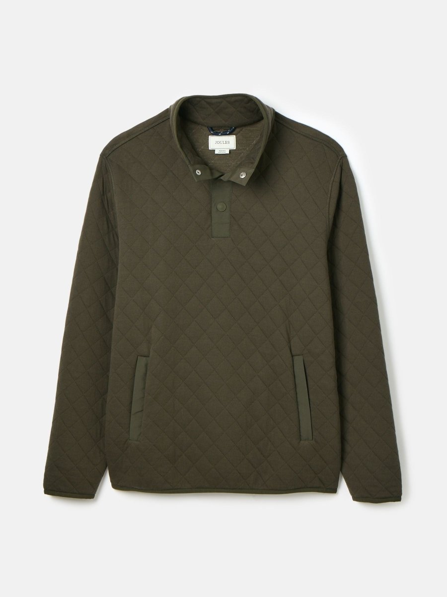 Malton Green Quilted Jersey Pullover Sweatshirt - RUTHERFORD & Co