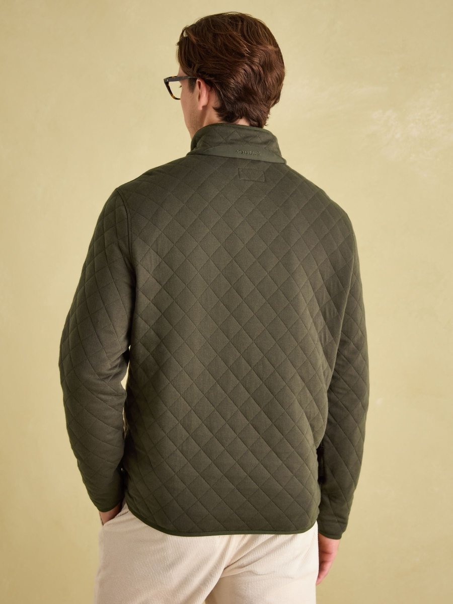 Malton Green Quilted Jersey Pullover Sweatshirt - RUTHERFORD & Co
