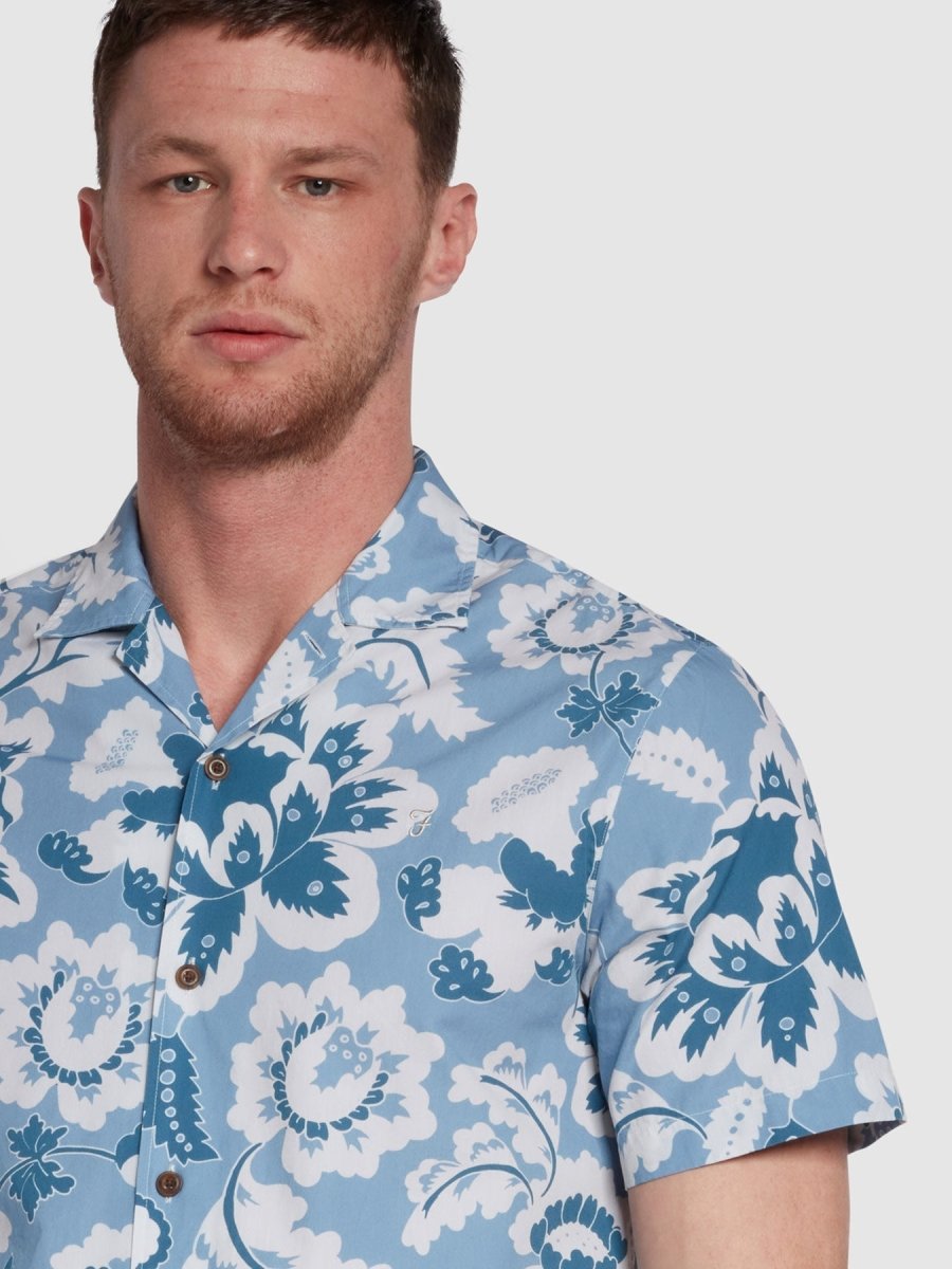Manzarek Modern Fit Revere Print Shirt - RUTHERFORD & Co