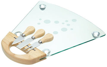 MasterClass Glass Cheese Serving Set - RUTHERFORD & Co
