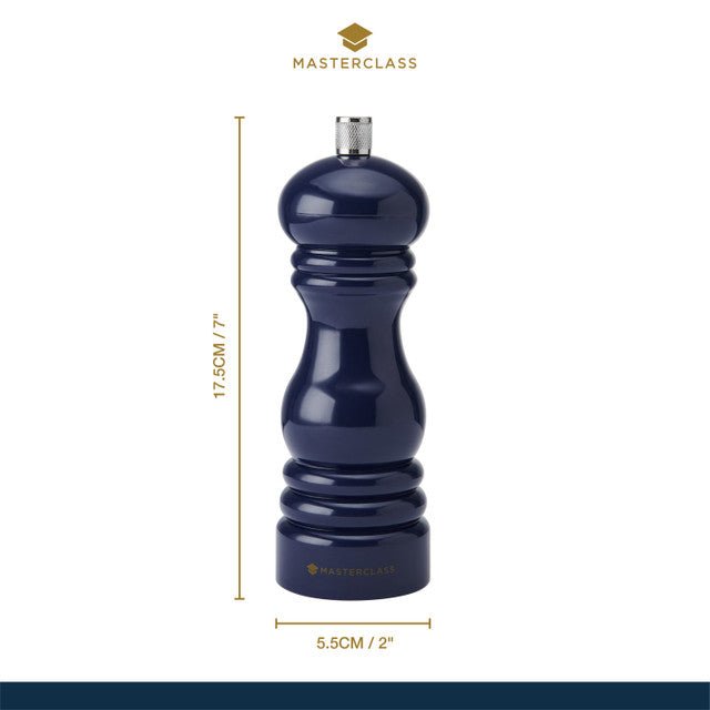 MasterClass Salt or Pepper Mill, 17cm, Blue - RUTHERFORD & Co