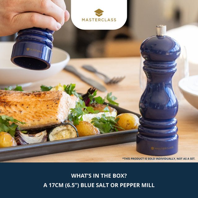 MasterClass Salt or Pepper Mill, 17cm, Blue - RUTHERFORD & Co