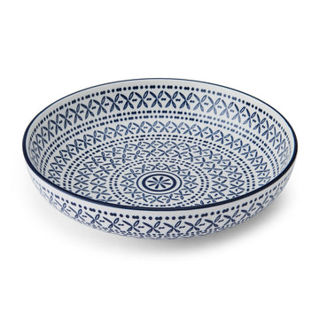 Mikasa Blue Mediterranean Stoneware Bowl, 21 cm - RUTHERFORD & Co