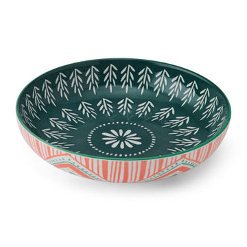 Mikasa Folk Pattern Stoneware Bowl, 21 cm - RUTHERFORD & Co
