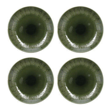 Mikasa Jardin Stoneware 4 - Piece Dinner Plate Set, 27cm, Green - RUTHERFORD & Co