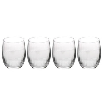 Mikasa Treviso 4 - Piece Crystal Stemless Wine Glass Set, 350ml - RUTHERFORD & Co