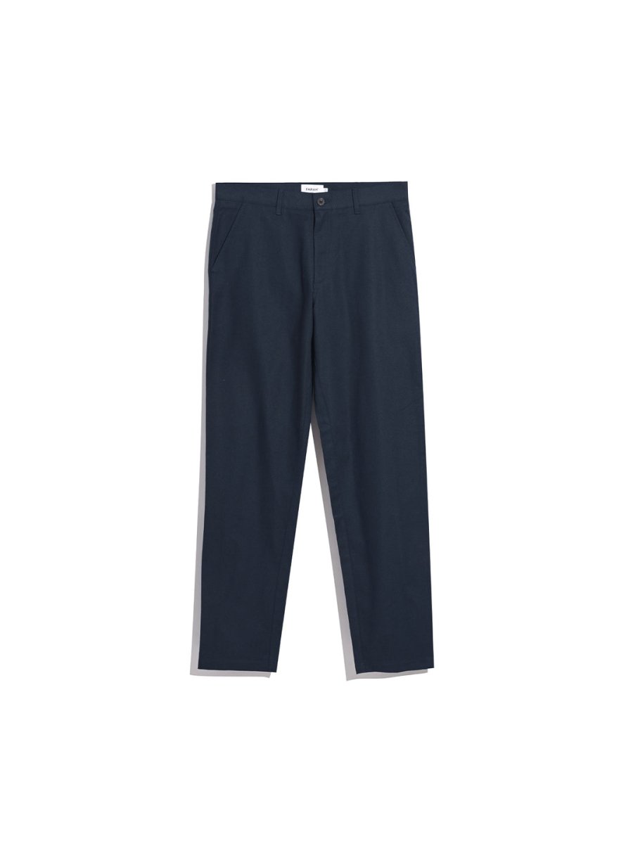 Norwood Regular Fit Cotton Hopsack Trousers In True Navy - RUTHERFORD & Co