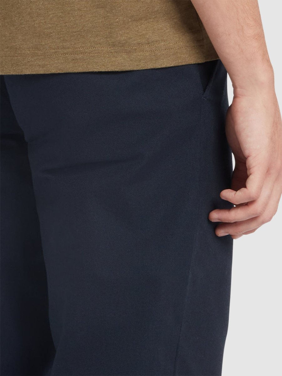 Norwood Regular Fit Cotton Hopsack Trousers In True Navy - RUTHERFORD & Co