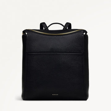 OAK STREET/BLACK/MEDIUM ZIPTOP BACKPACK - RUTHERFORD & Co